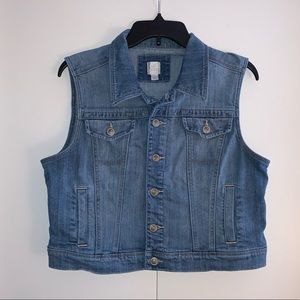 Cropped denim vest